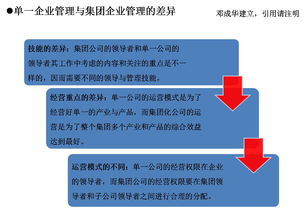 单一企业管理与集团企业管理的差异 从统一指挥到协同赋能